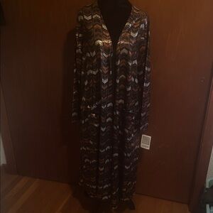 LuLaRoe Long Sleeve Dress with Brown and Black Pattern